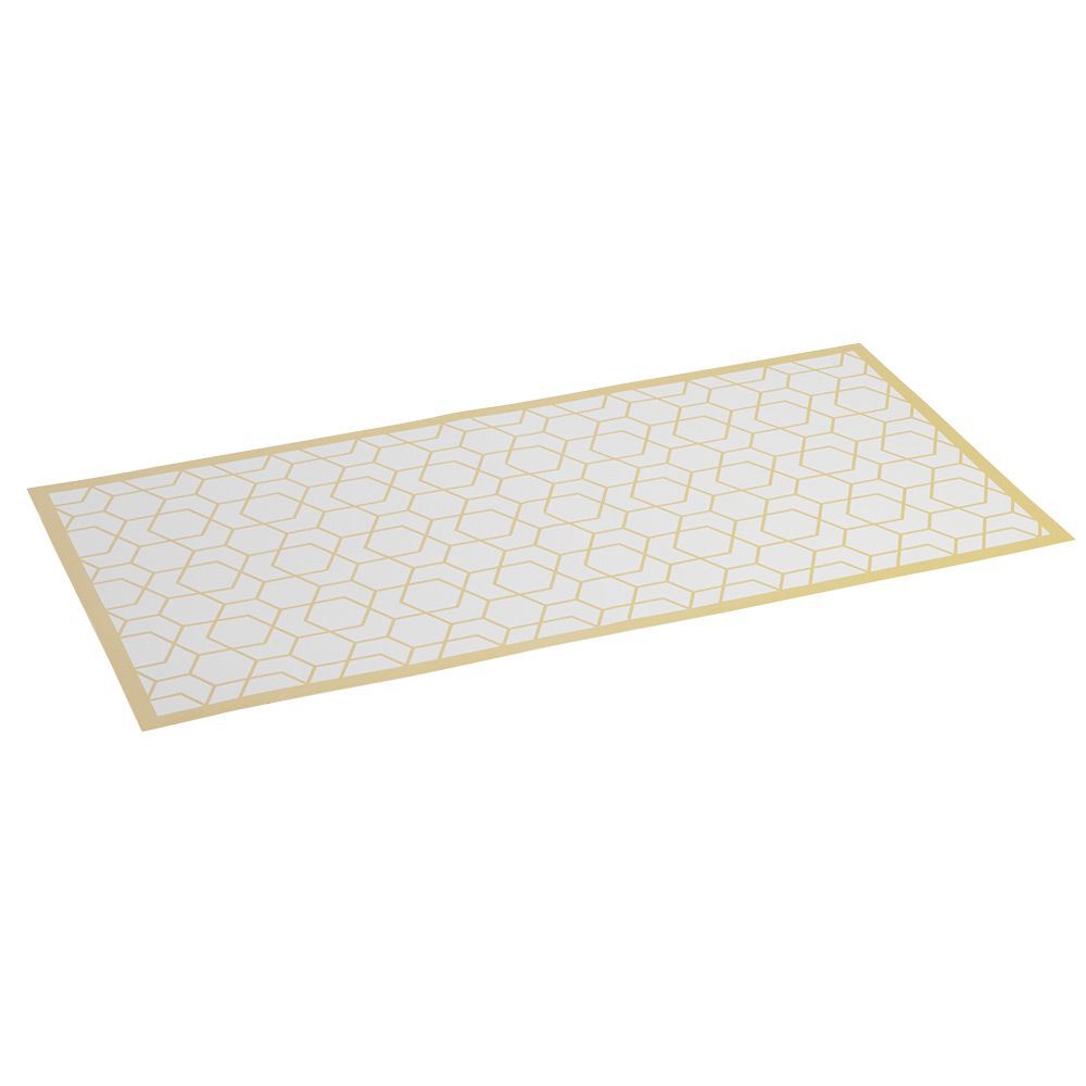 Tapis vinyle imprimé graphique jaune L.99 cm