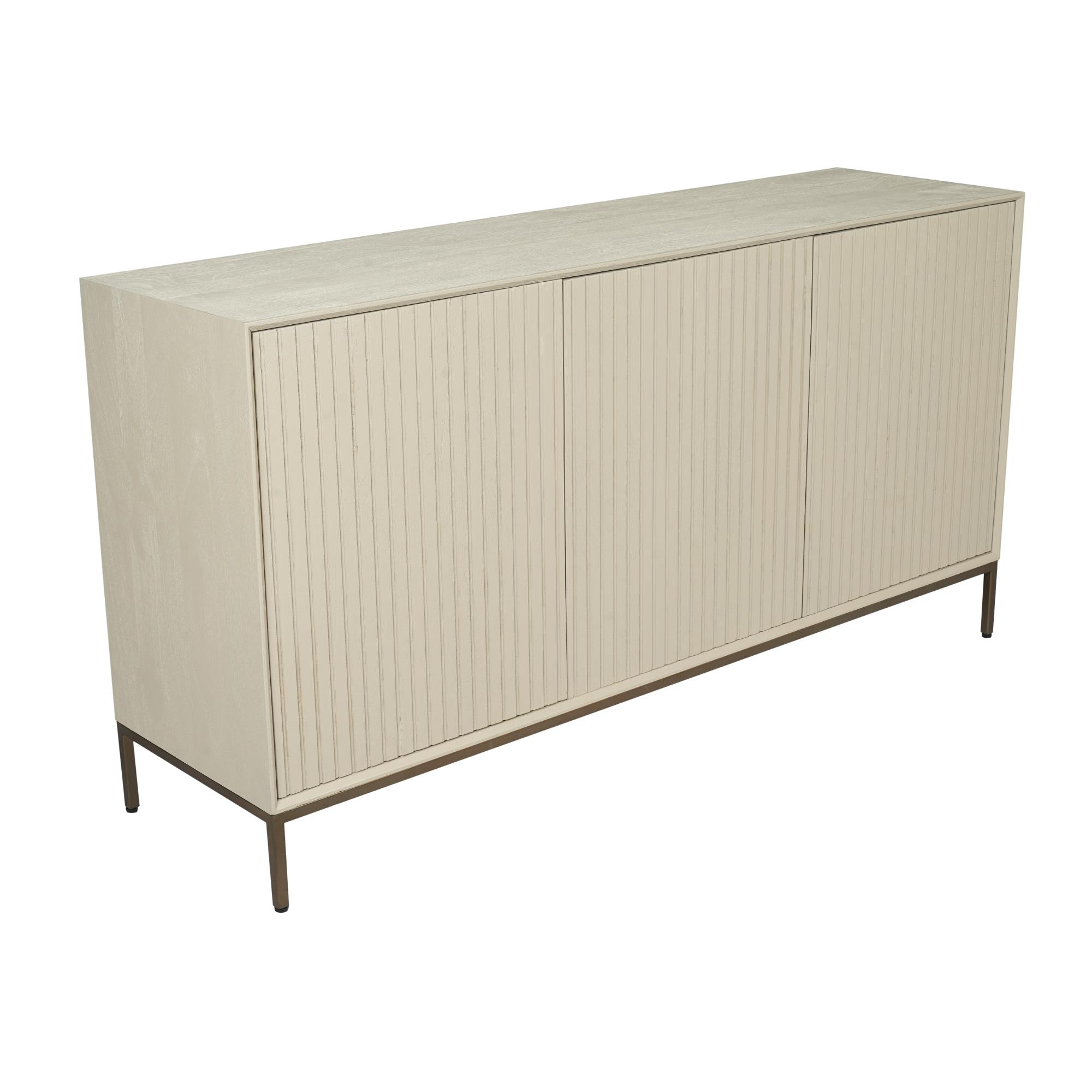 Buffet bois sable 3 portes rainurées 165 cm CORTINA