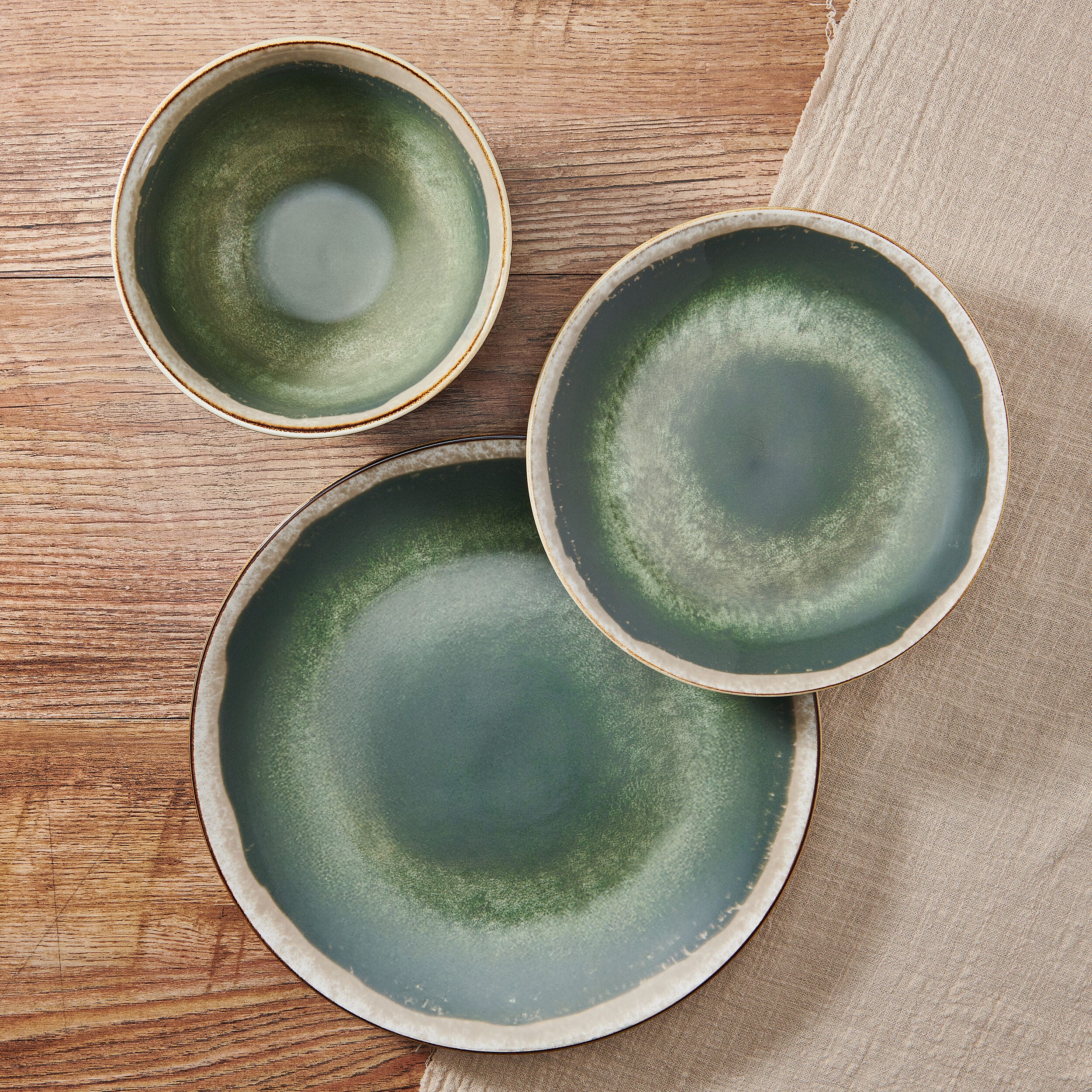 Glimmer Sage 12 Piece Dinnerware Set, Service for 4