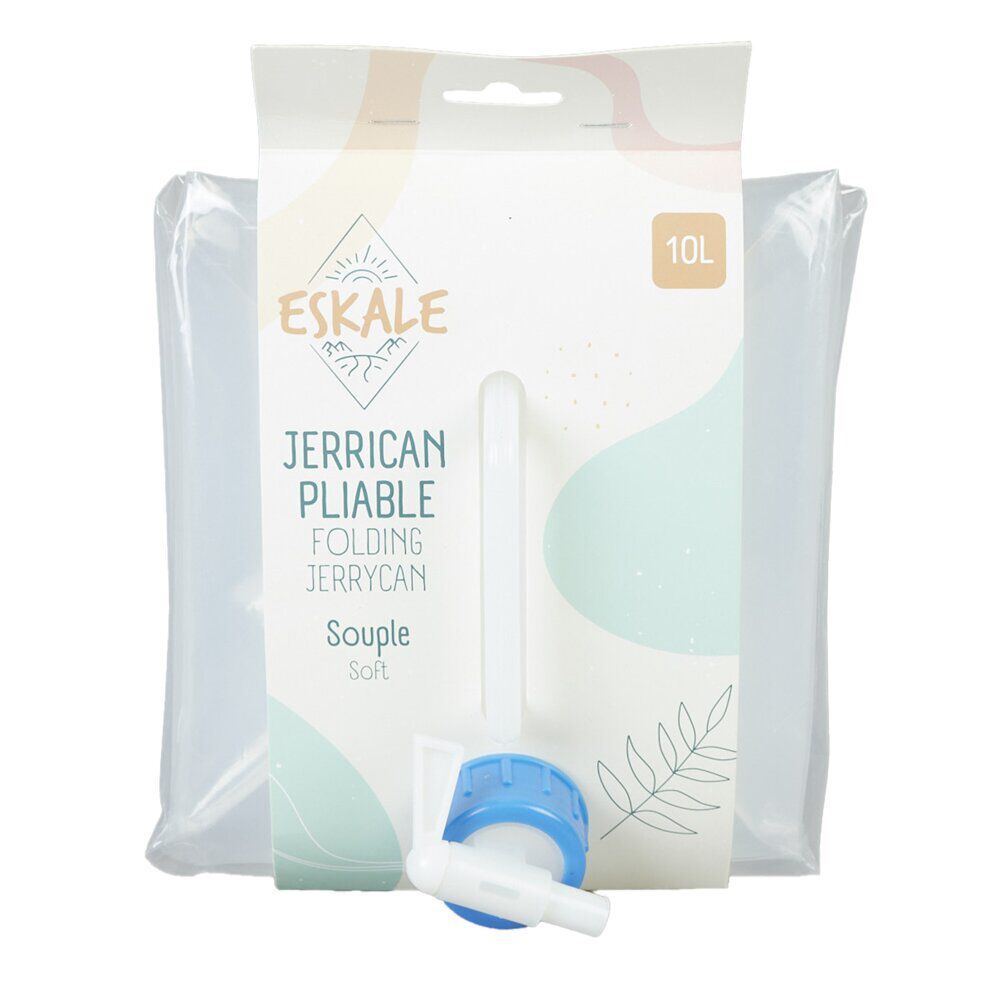 Jerrican 10L bidon à eau pliable en plastique souple 20x20xH24cm