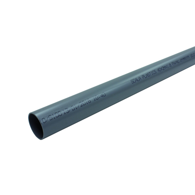 Tuyau sanitaire PVC NU gris Ø 40 mm 4 m SCALA