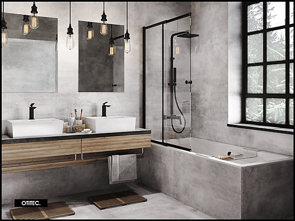 Baignoire Droite sans Tablier - 190 x 90 cm - QUADRO SANS TABLIER - REPOSE-TÊTE OFFERT