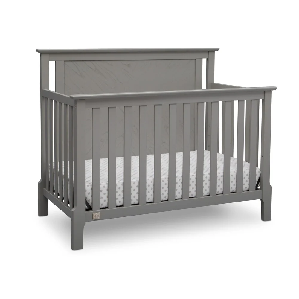 Serta Mid-Century Modern Lifestyle 4-in-1 Convertible Crib, Grey