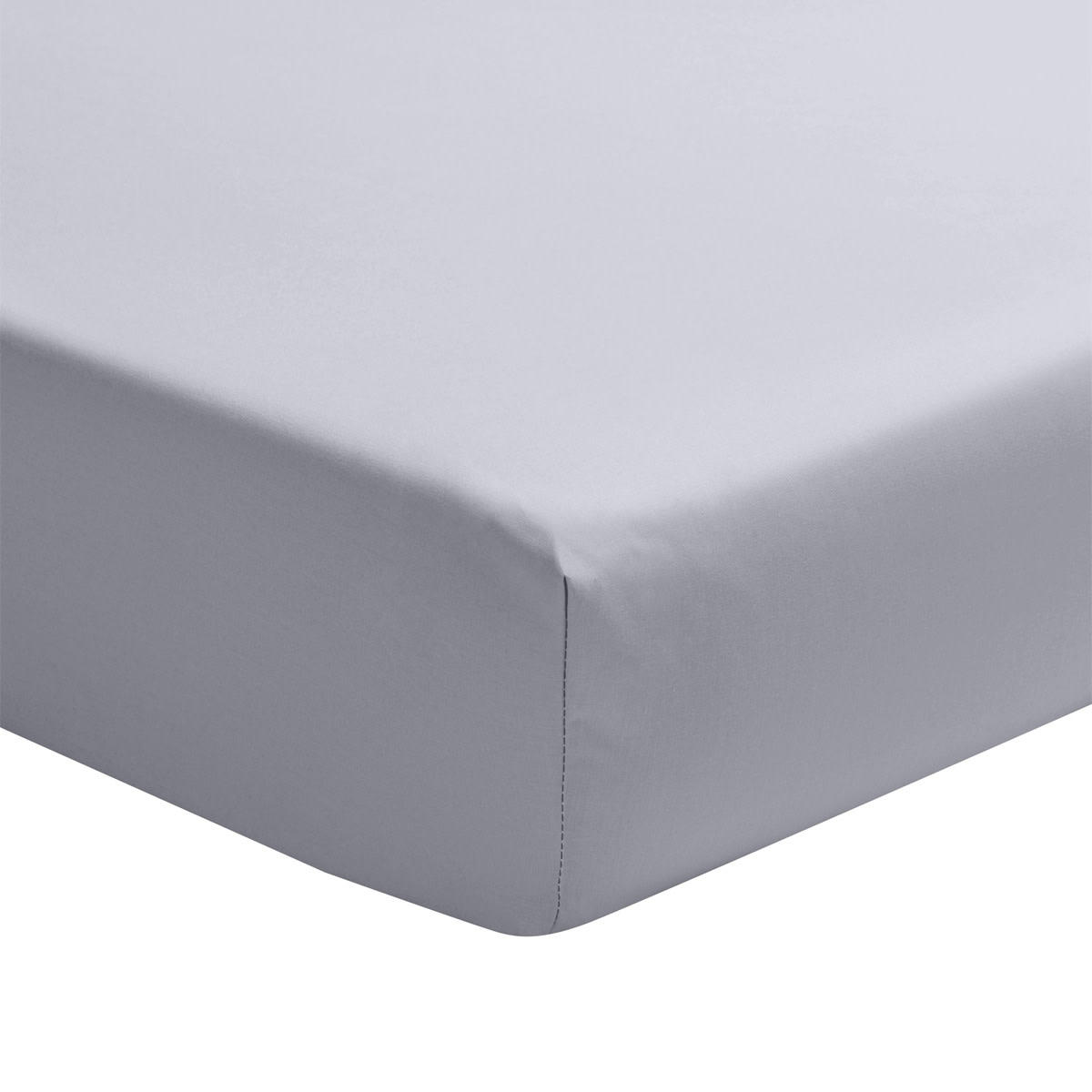 PALAZZO - Drap housse en satin de coton gris 180x200