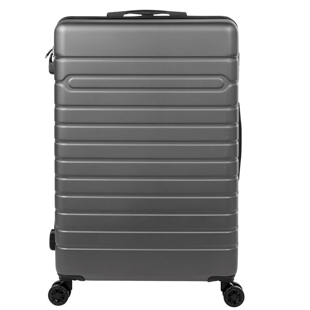 Valise rigide plastique gris 4 roues H70cm