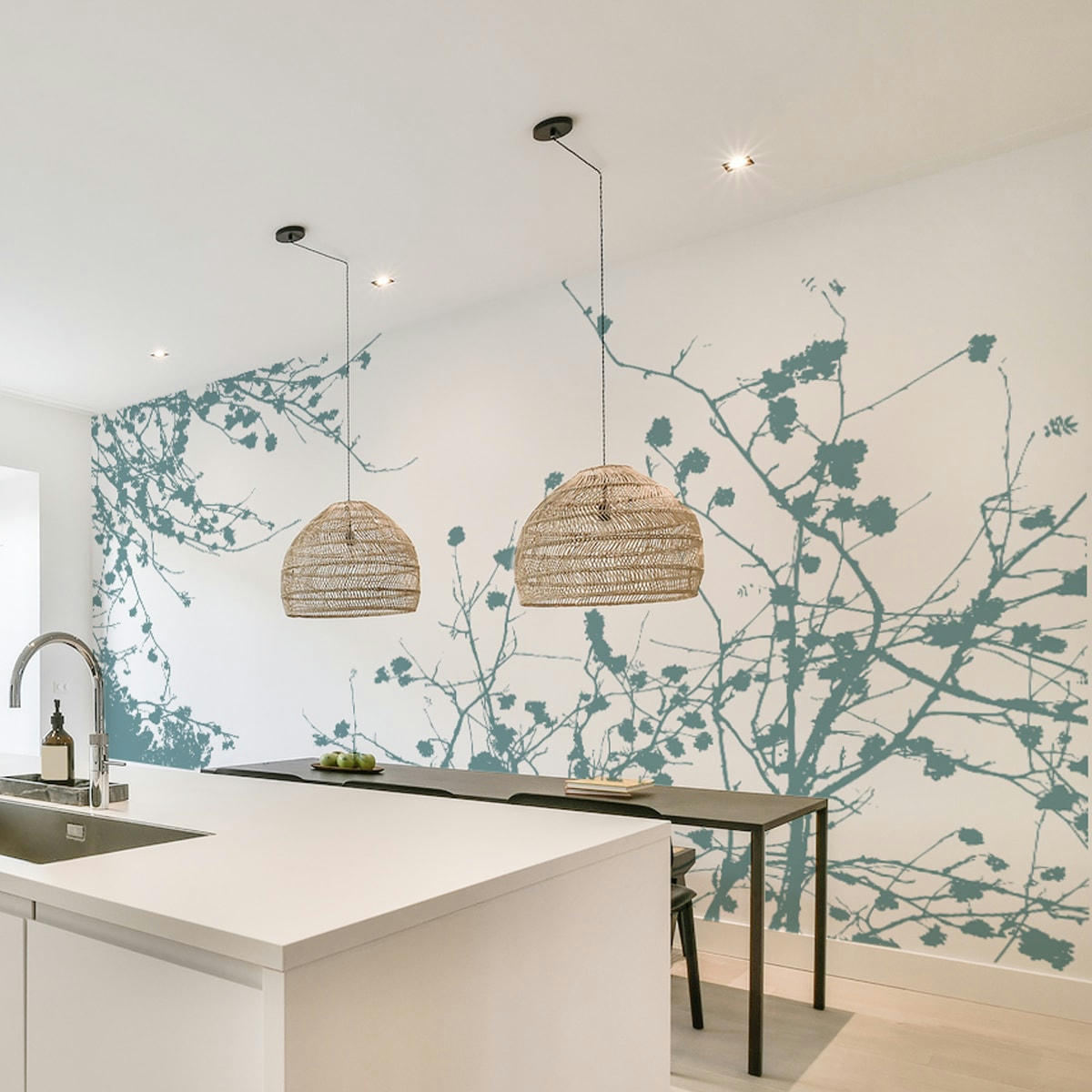 - Papier peint panoramique entre les branches 375 x 250 cm