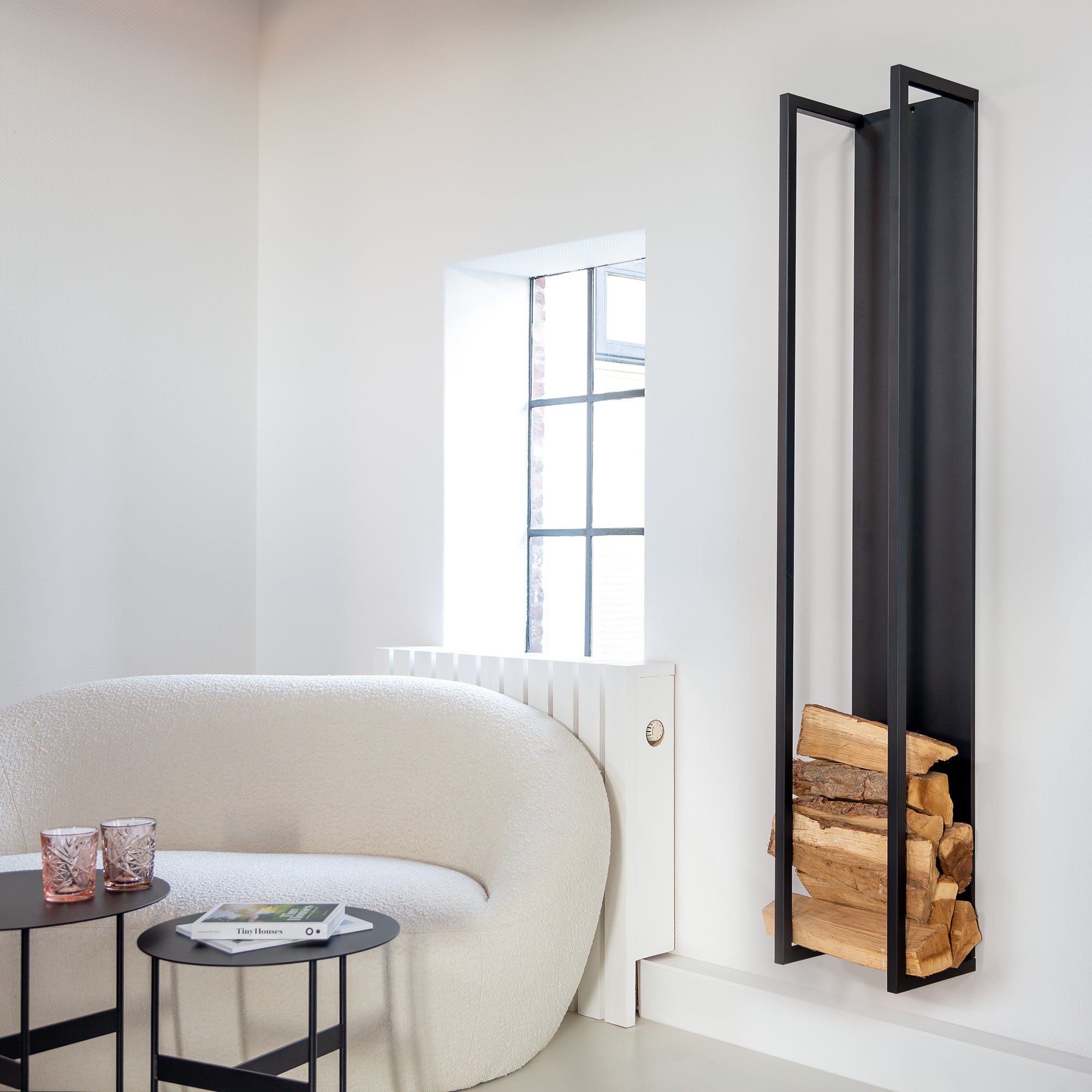 Spinder Design Cubic Fire Houtrek - Mat Zwart