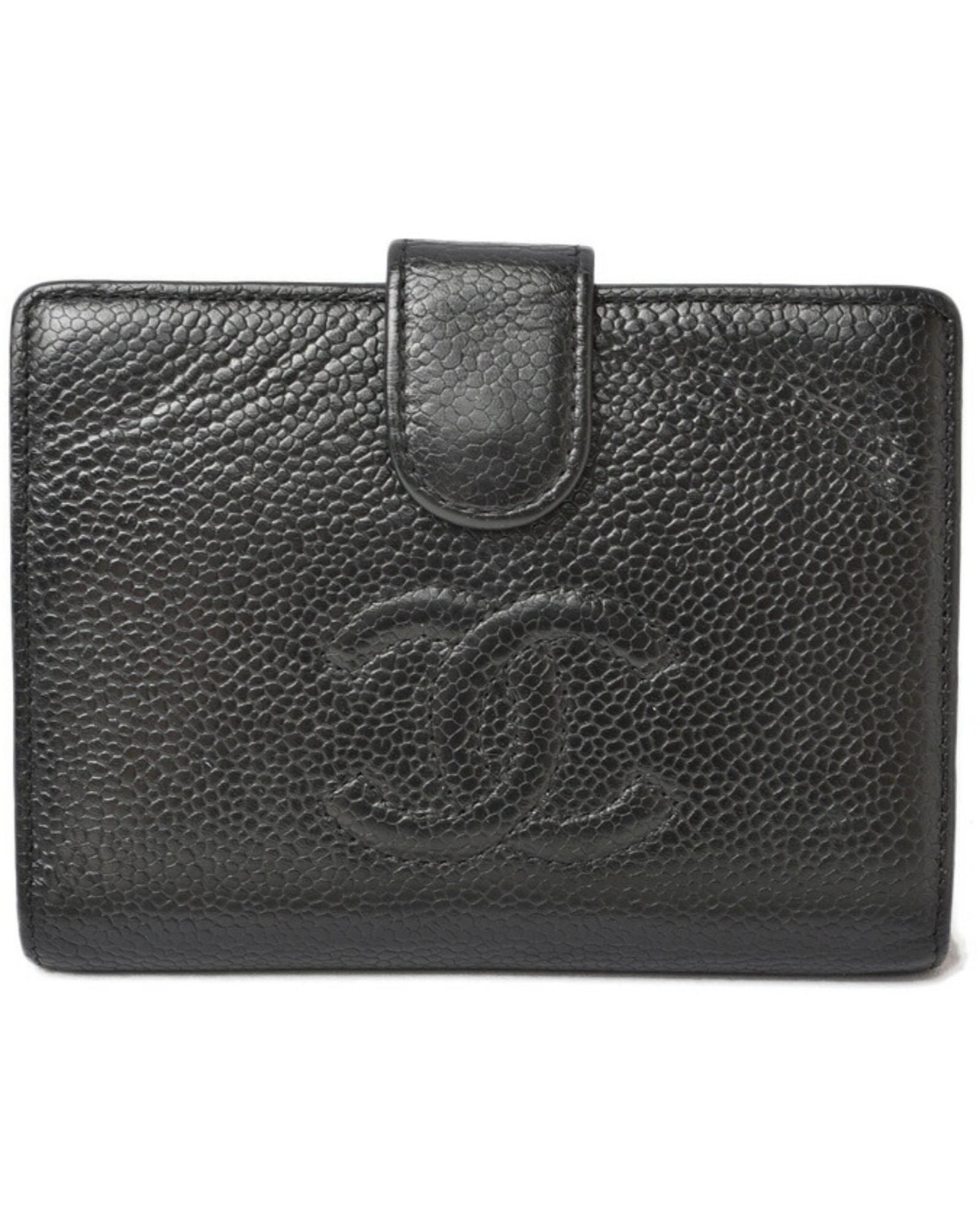 Chanel Preloved Classic Wallet Caviar Leather Wo - Black