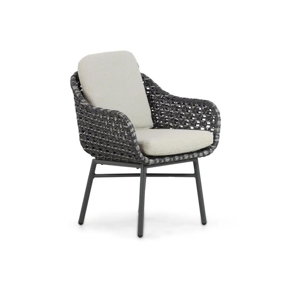 Tuinset 4 personen 120 cm Aluminium/wicker Grijs Santika Furniture Santika