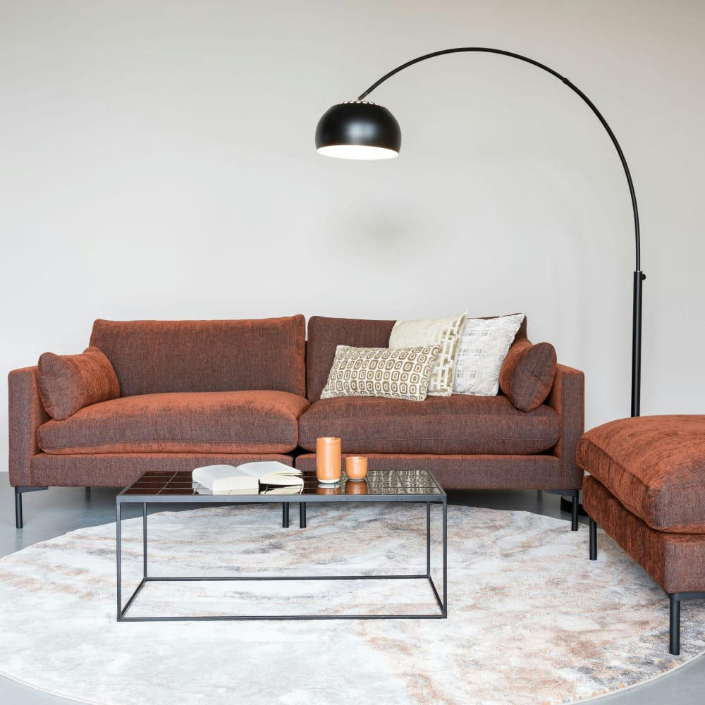 SUMMER - Canapé 3 places en tissu terracotta