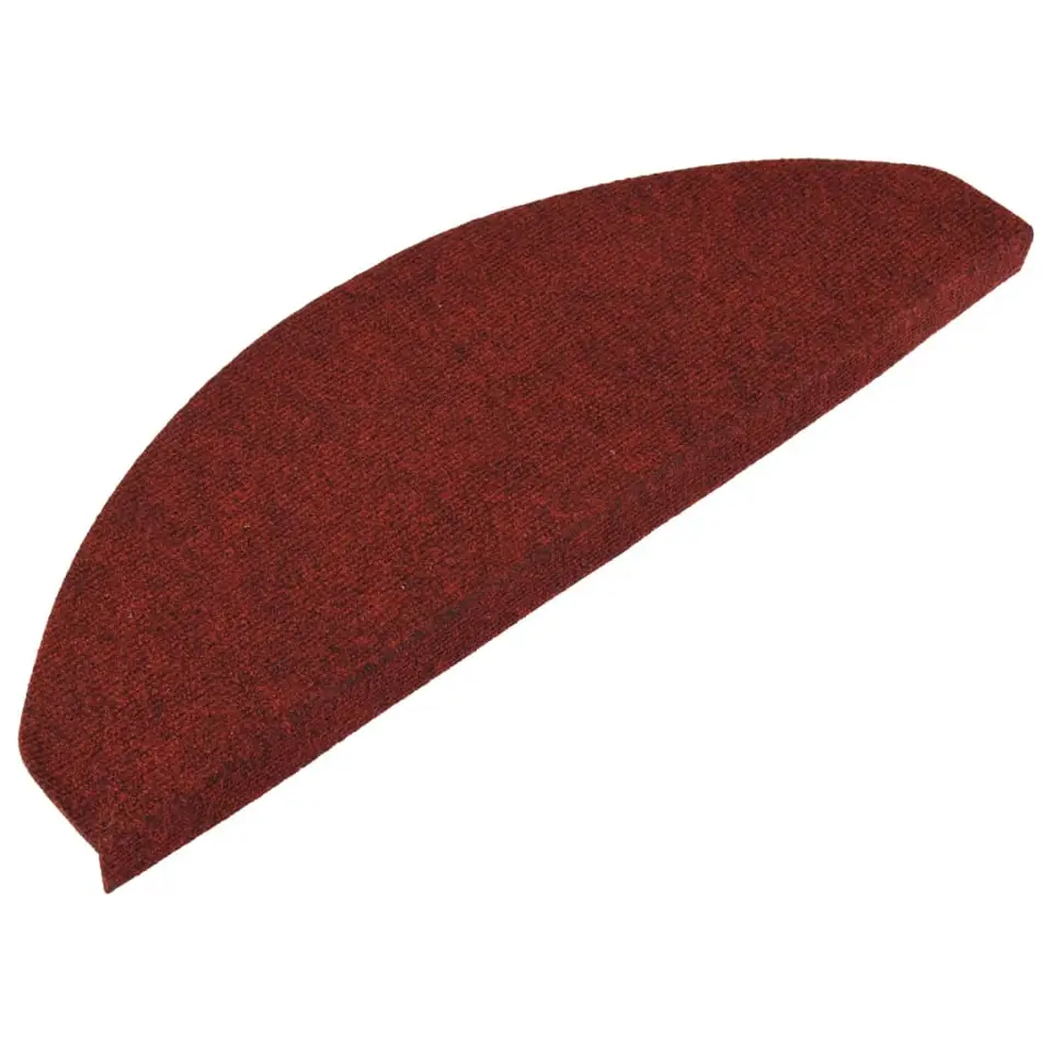 vidaXL - Tapijt Traptrede - Rood - Kunststof - 65 x 22.5 x 3.5 cm - 15 stuks
