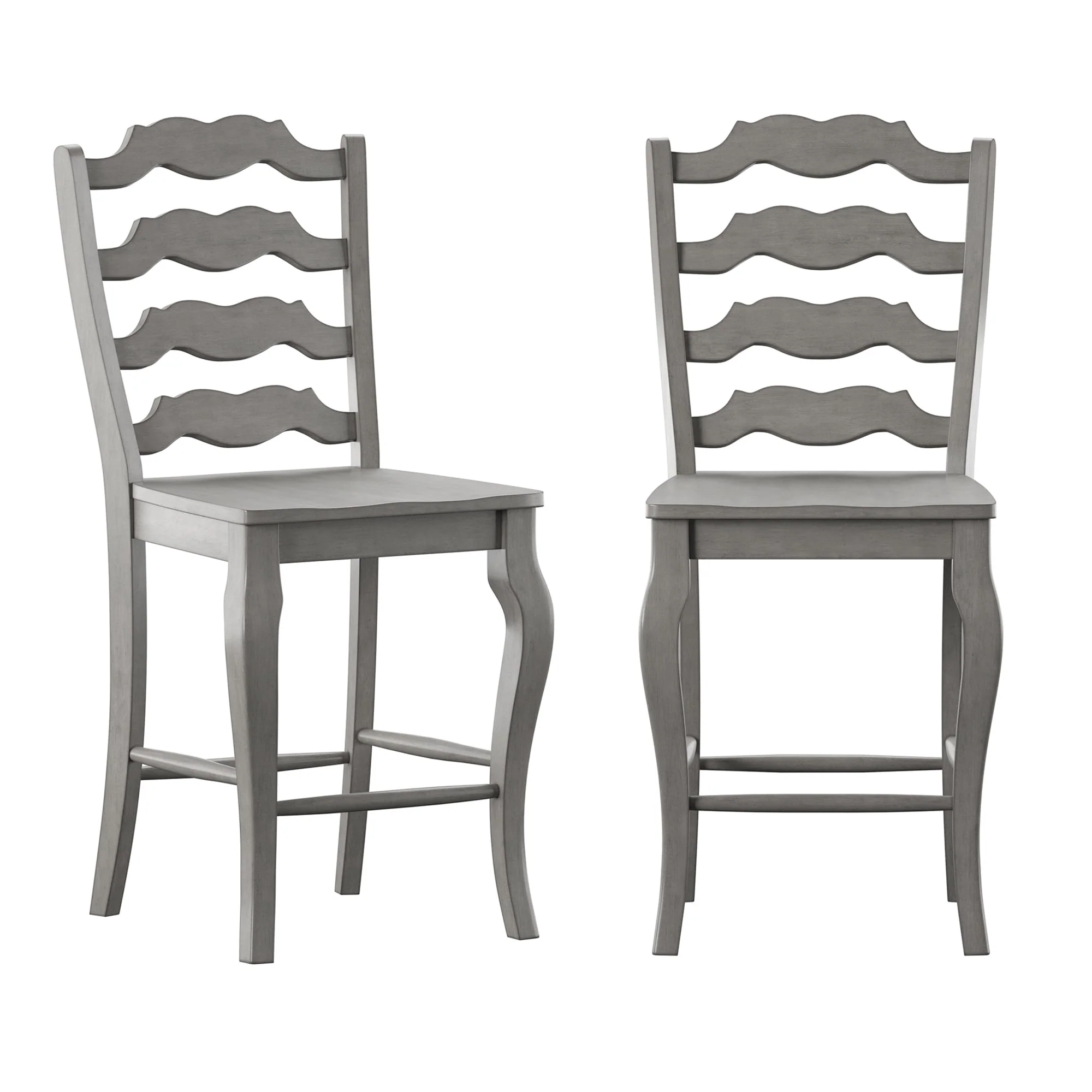 Ronda French Ladder Back Wood Counter Height Chairs (Set of 2)