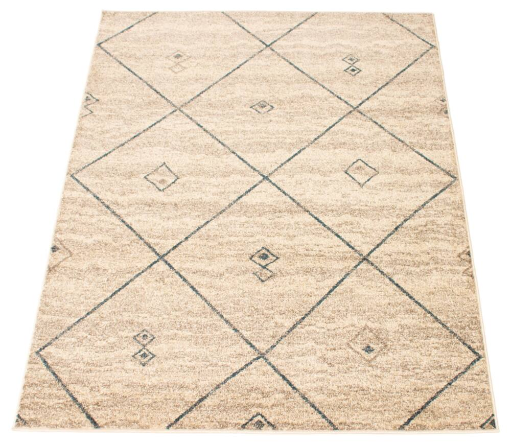 ECARPET Devos Indoor Geometric Area Rug, Ivory/Blue, Assorted Sizes