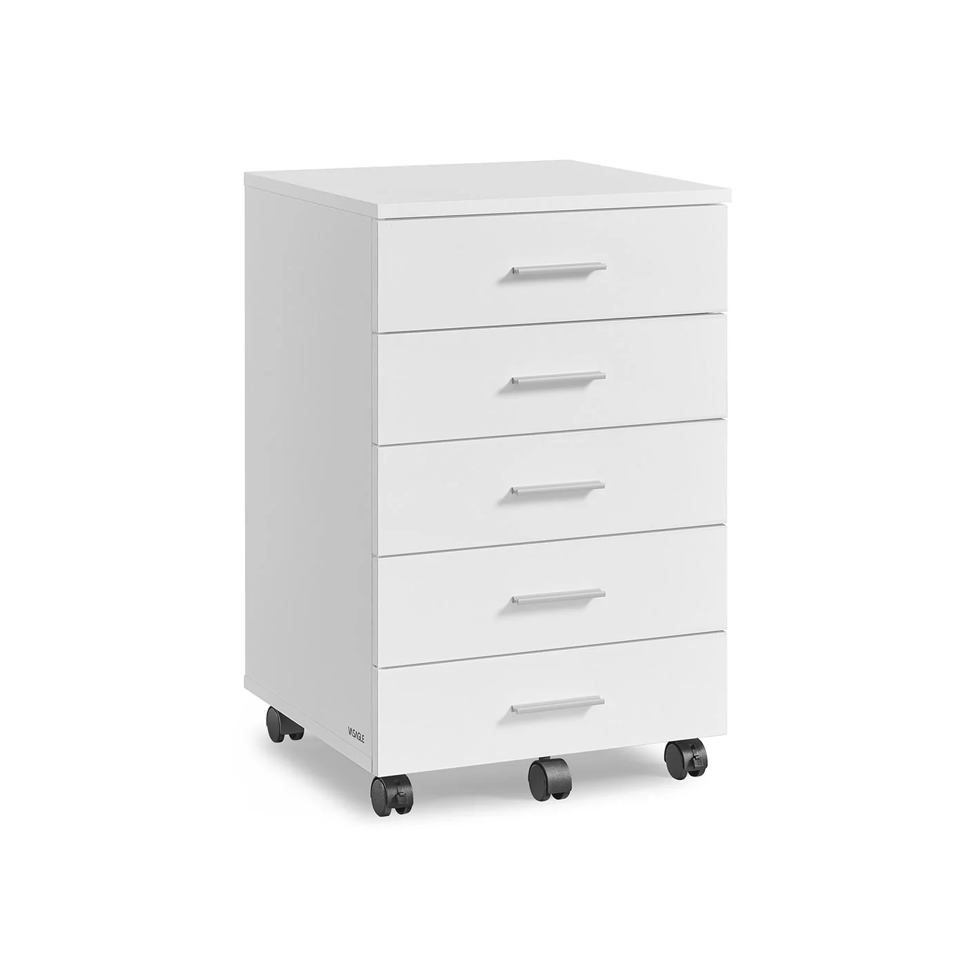 Caisson de bureau à roulettes avec cinq tiroirs
