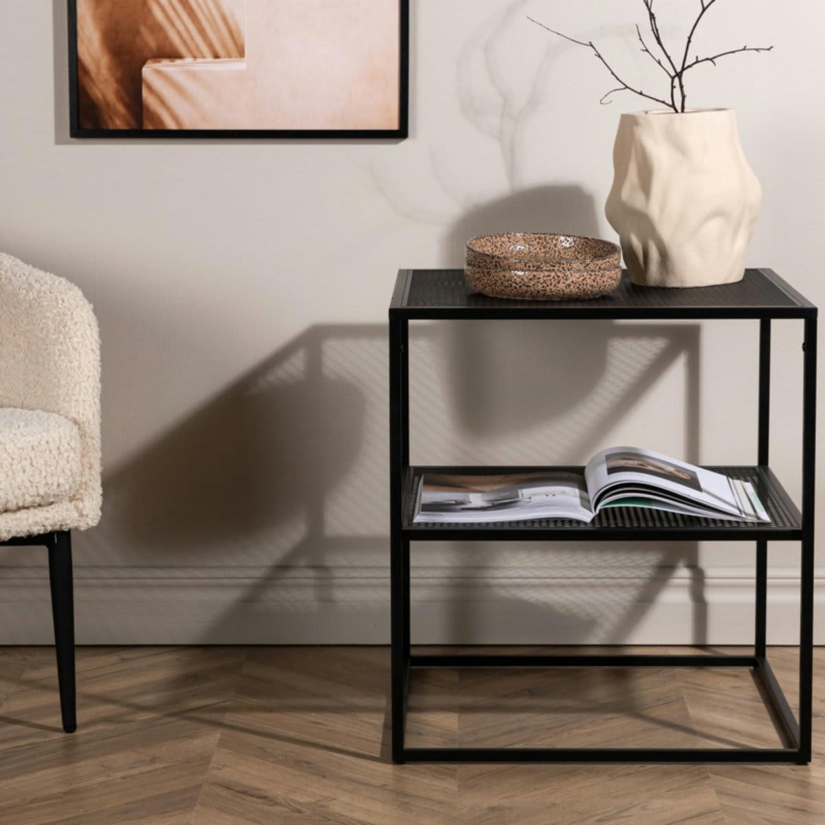 NAYA - Table d'appoint moderne en métal noir