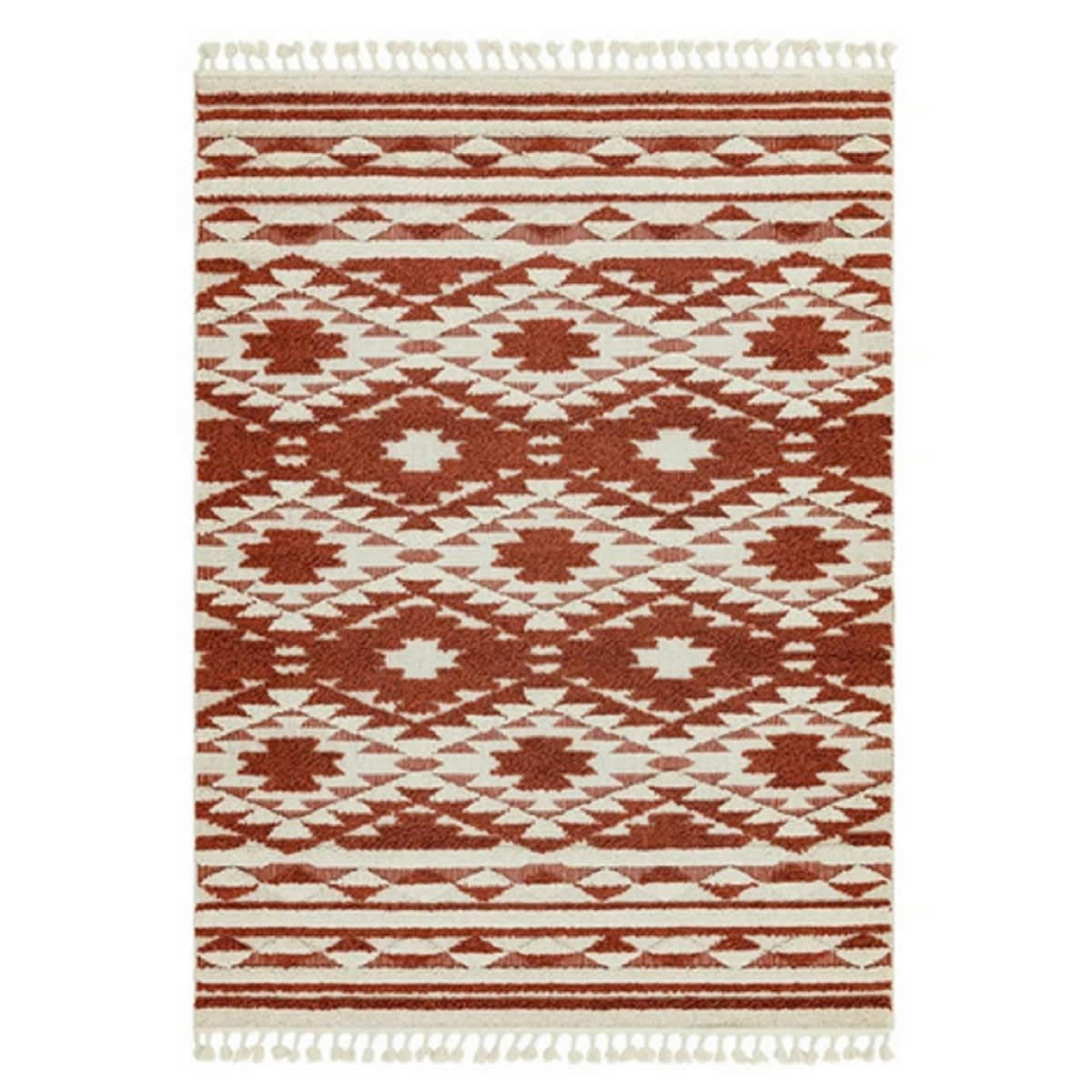 ZATA - Tapis style berbère en Polypropylène Corail 160x230 cm
