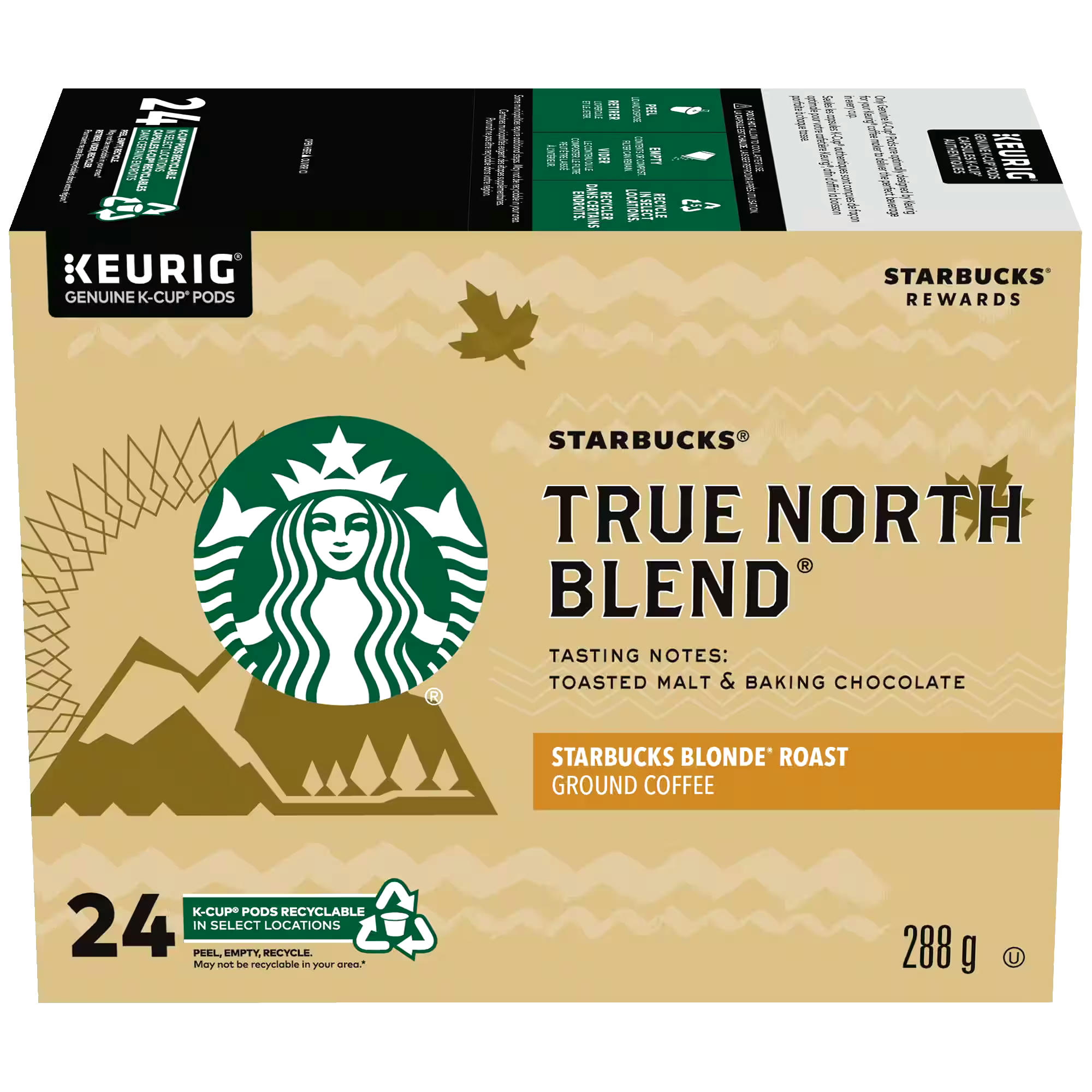 Keurig Starbucks® True North Blonde Roast Mellow & Soft K-Cup® Coffee Pods, 288-g, 24-pk