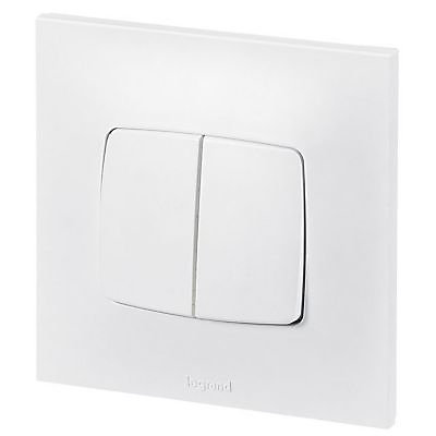 Double poussoir Legrand Neptune Blanc