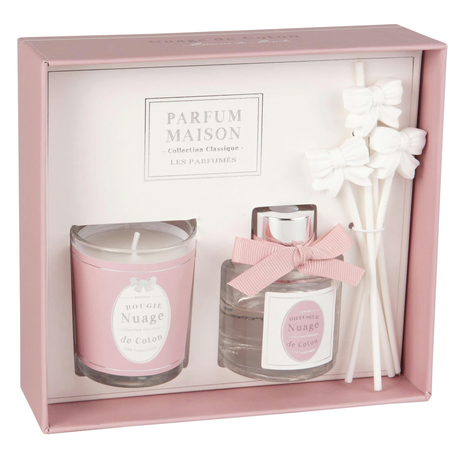 MEDAILLON - Coffret bougie 50g et diffuseur de parfum coton 30 ML