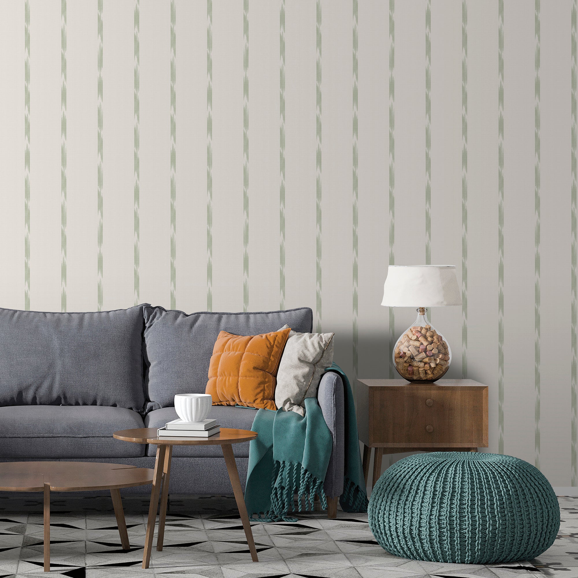 Sanders & Sanders behang strepen groen - 53 cm x 10 m - 640258