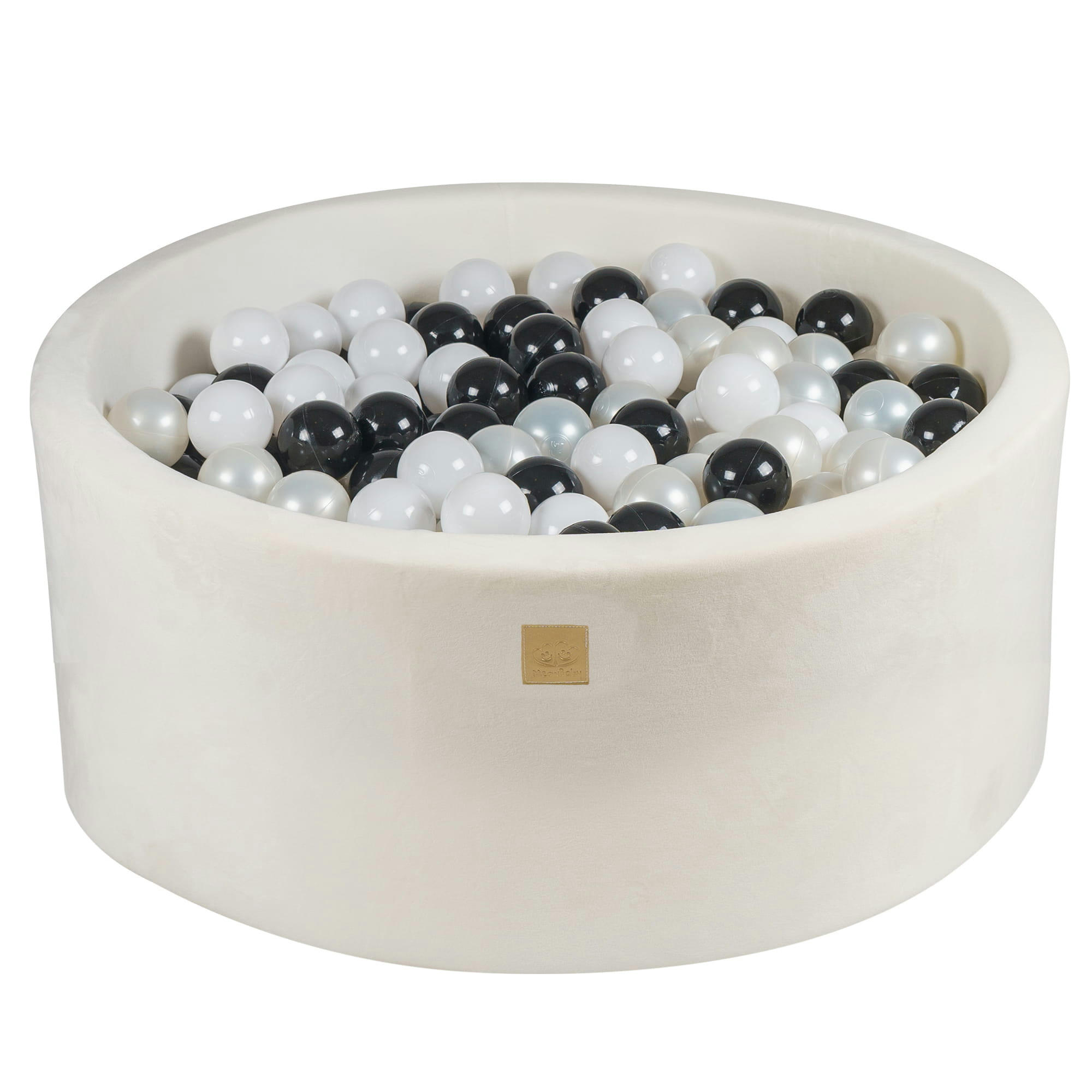 - Piscine à balles sèches ronde Supersoft Velvet Blanc: Blanc/Perle/Noir