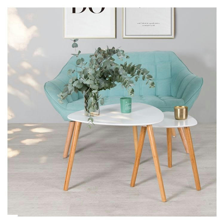 SIMBA - Canapé 2 places en tissu vert d'eau