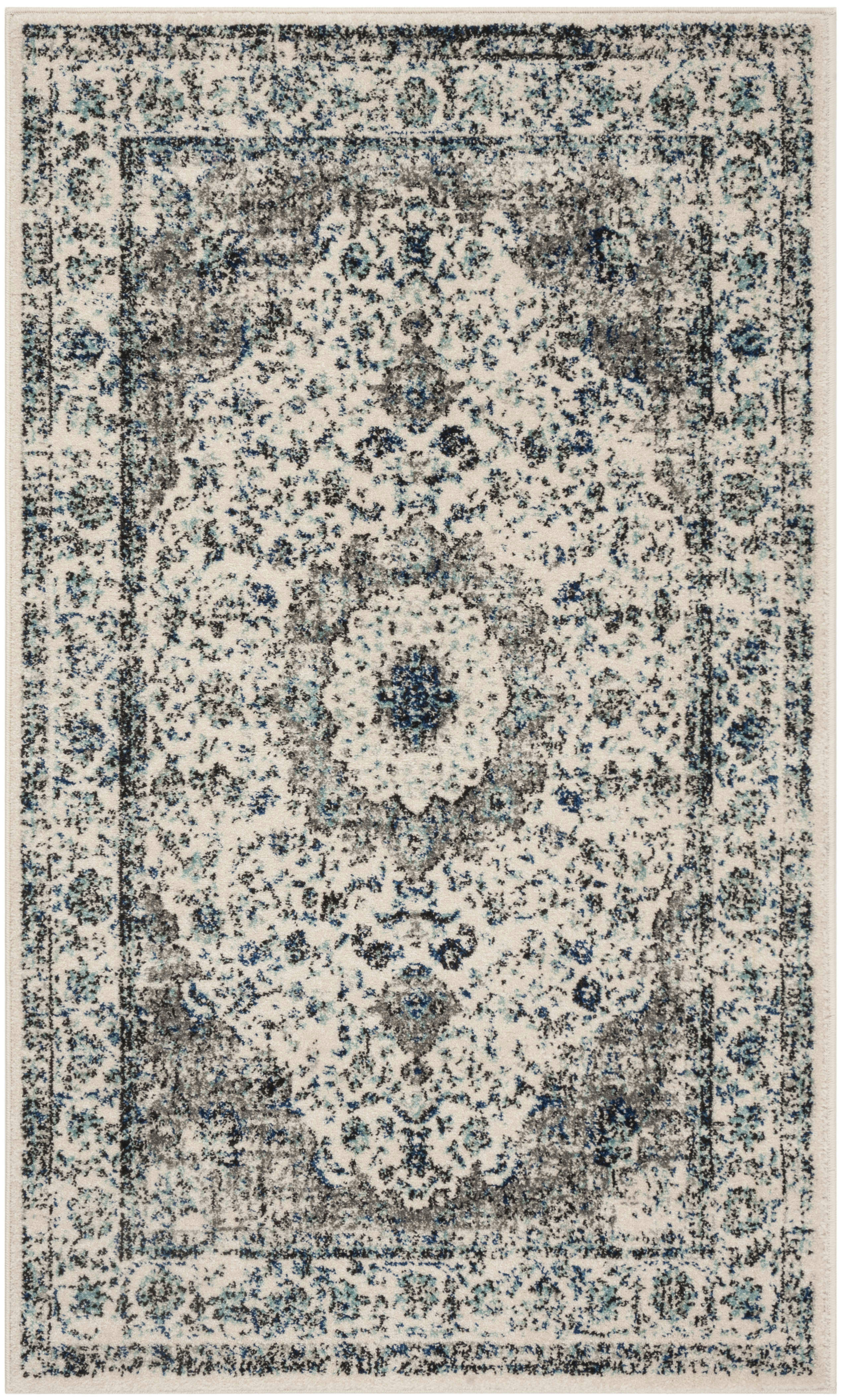EVOKE - Tapis de salon interieur en gris & ivoire, 122 x 183 cm
