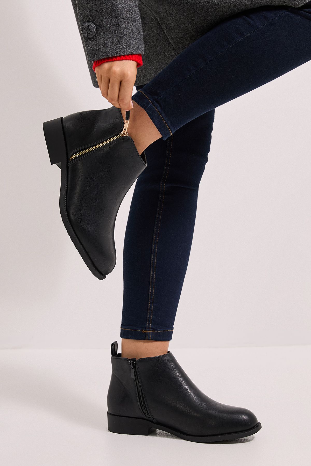 Dorothy Perkins Maddy Side Zip Flat Ankle Boots