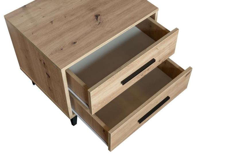 Stolik nocny z szufladamiCOSTARICA dąb artisan