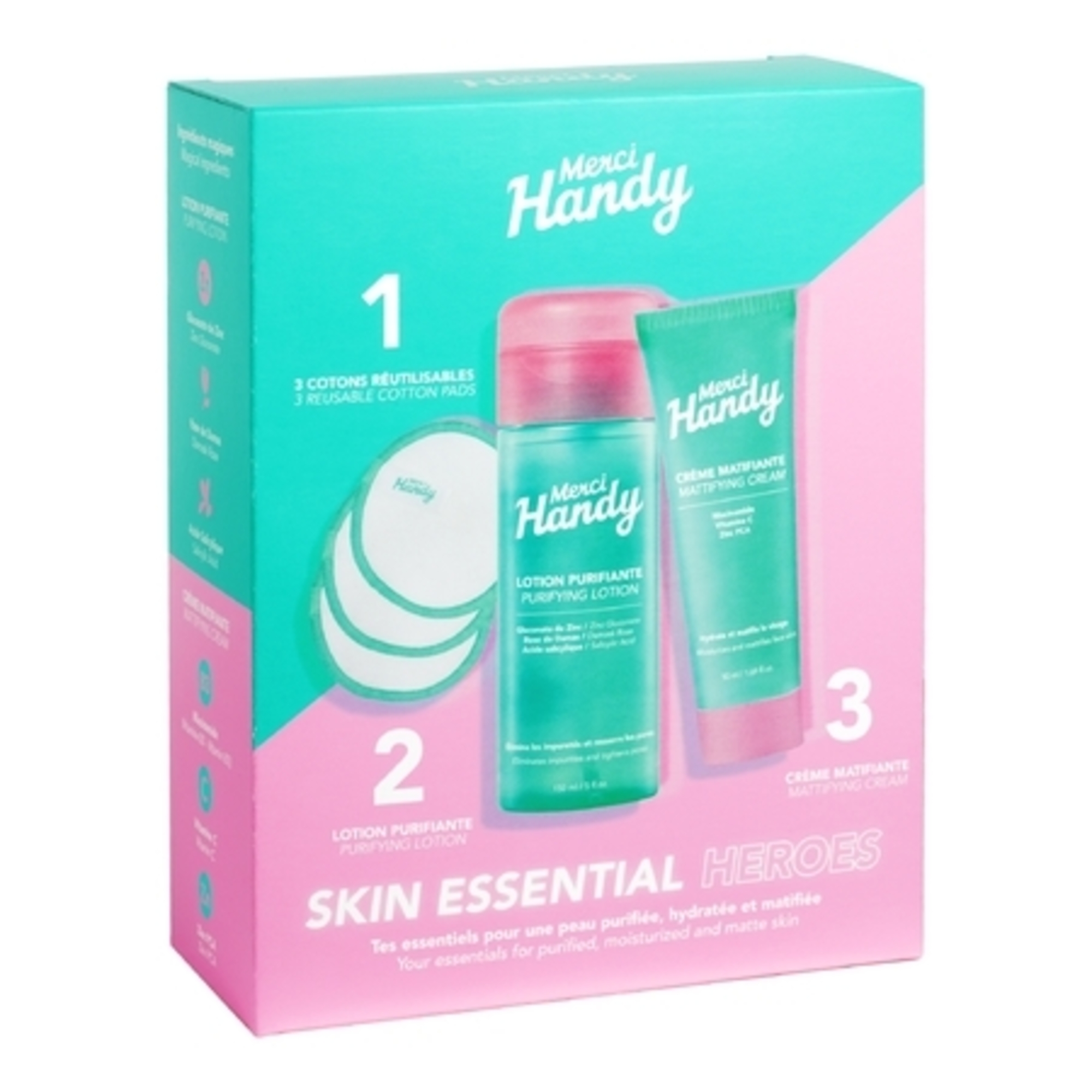 KIT HEROESKit skin essential heroes (crème matifiante + lotion purifiante + 3 cotons)