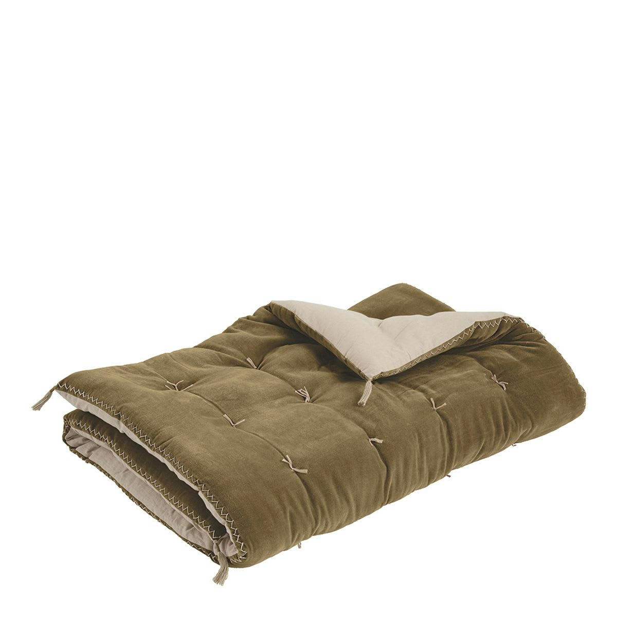 - Futon matelas de sol en coton block print dominante vert Pamir