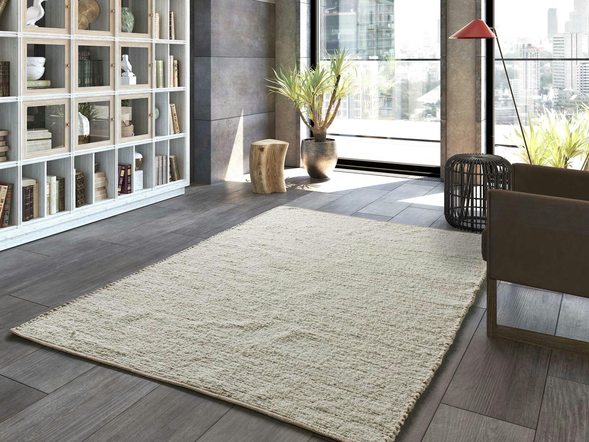 REIMAGINE - Tapis en coton recyclé, couleur crème, 120X170 cm