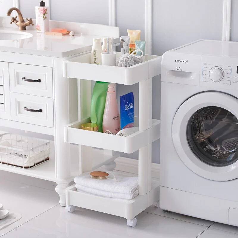 HANAMYA 4-Shelf Plastic Rolling Storage Cart