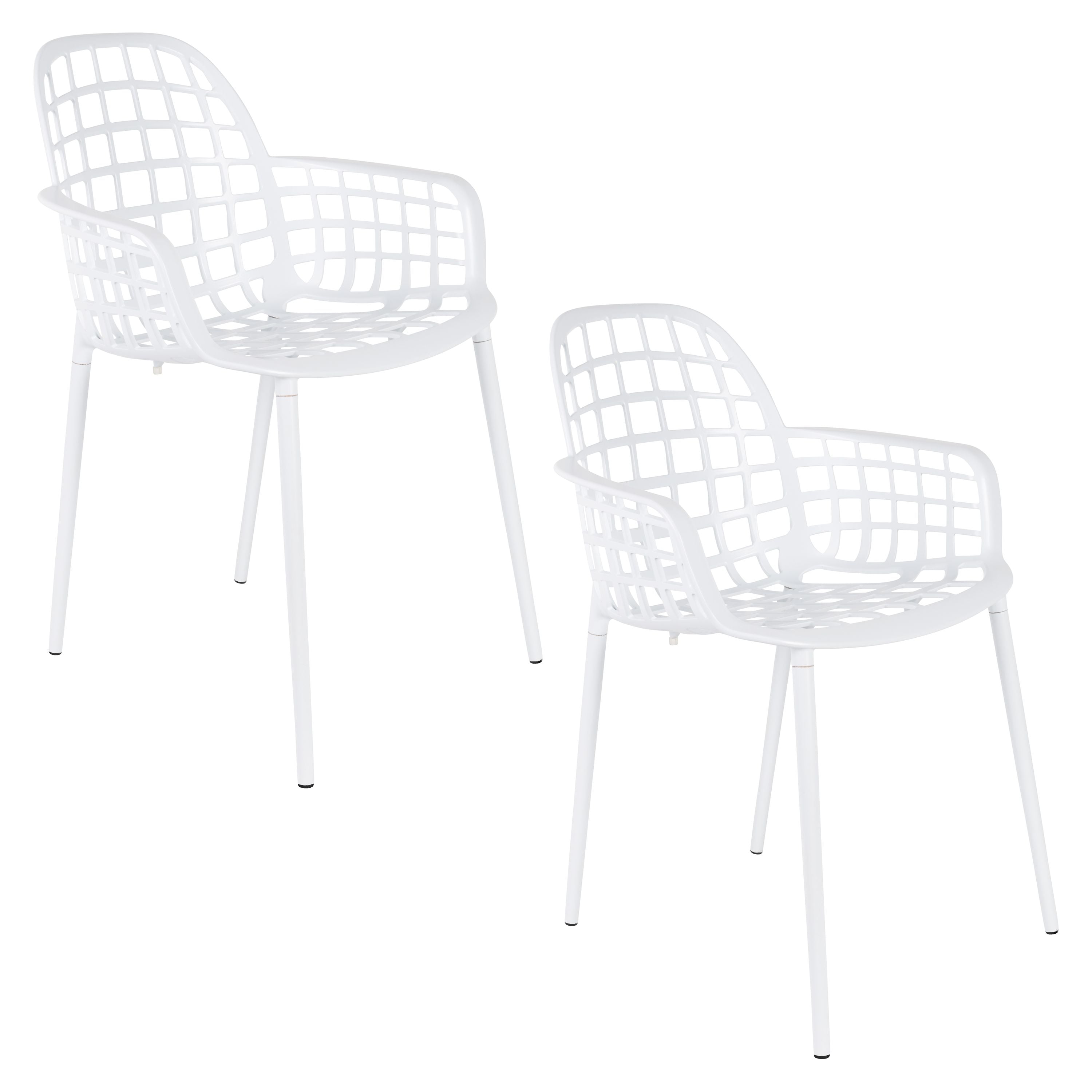 Zuiver Albert Kuip Tuin Armstoel Wit - Set van 2
