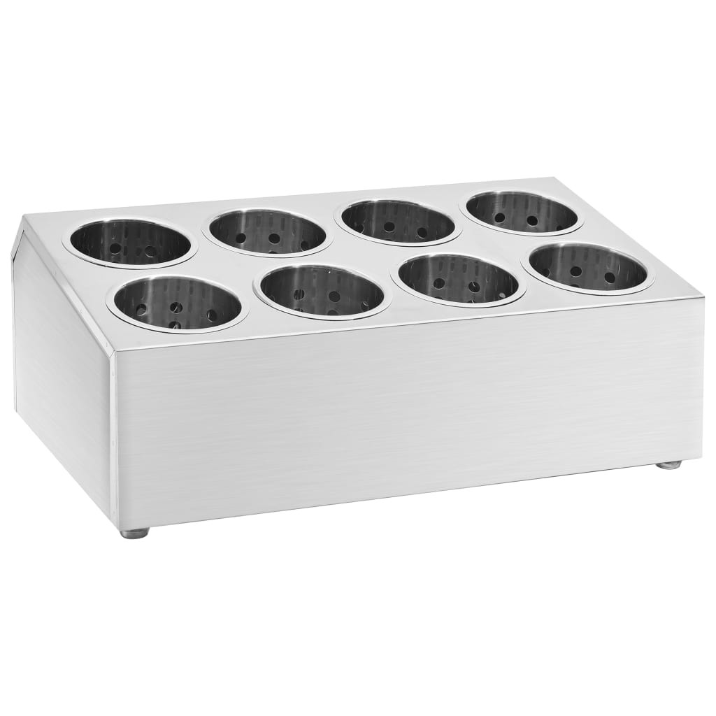 Pojemnik na sztućce Srebrny 50.5 x 30.5 x 20 cm Stal vidaXL