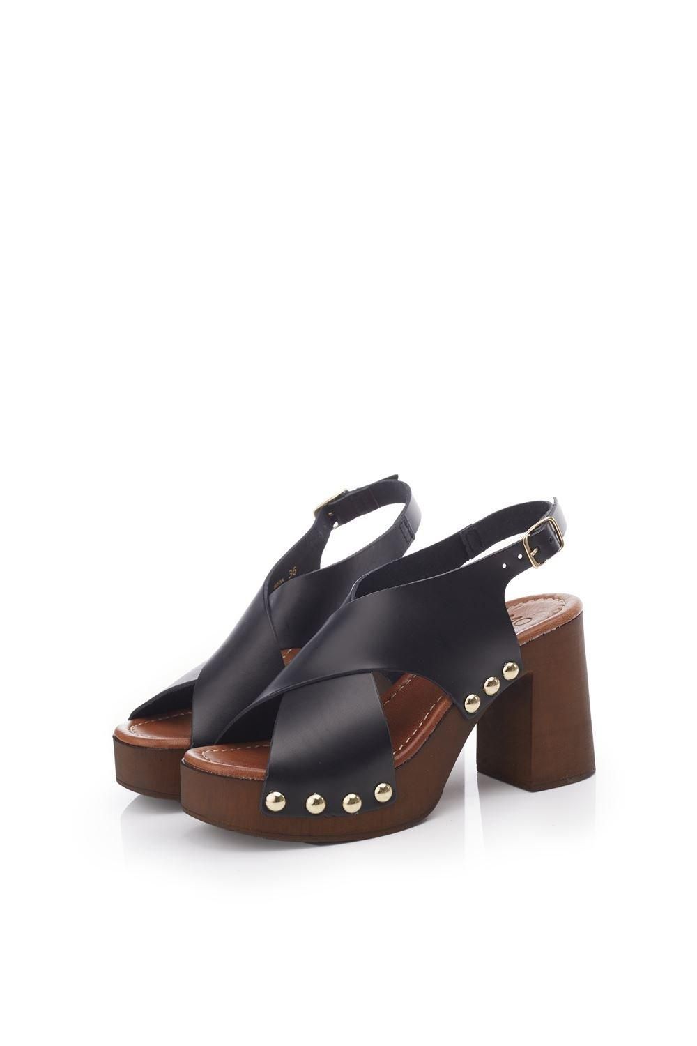 Moda In Pelle Moana' Leather Heeled Sandals