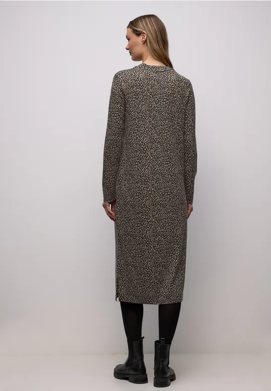 Midi-Kleid mit Leo-Muster