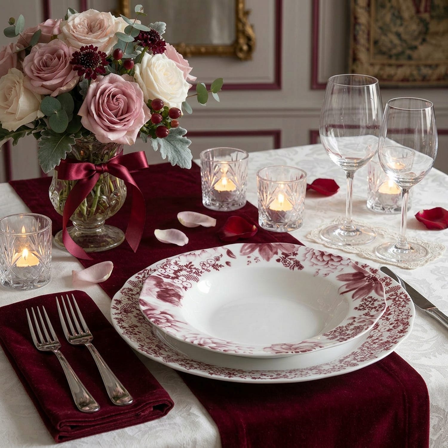 Set piatti Secret Garden da 18 pezzi in porcellana