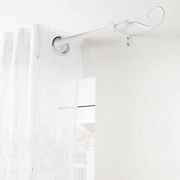 Kit tringle extensible 120 à 210 cm peint Arabesque blanc