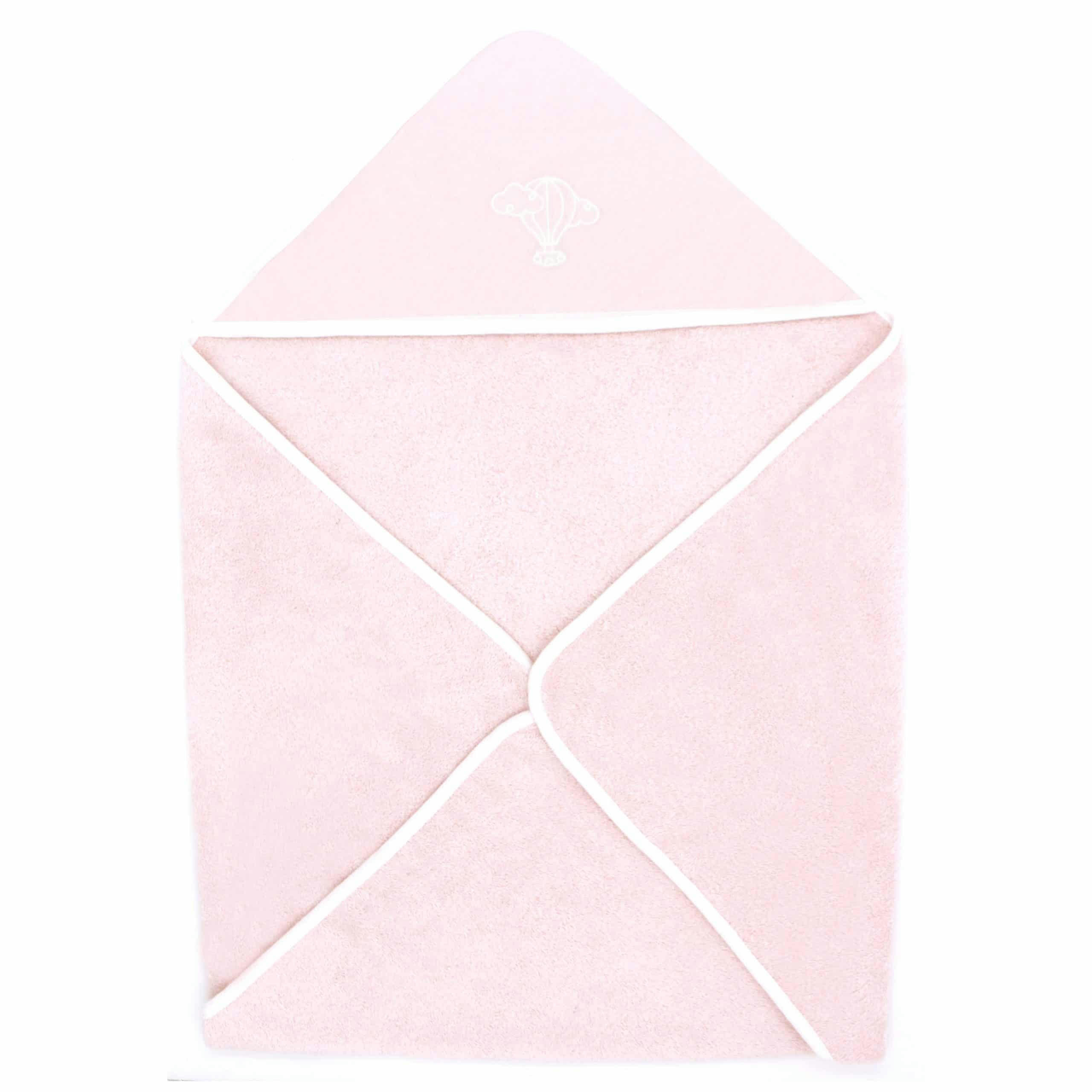 - Cape de Bain Bébé 100% Coton Bio Couleur Pivoine