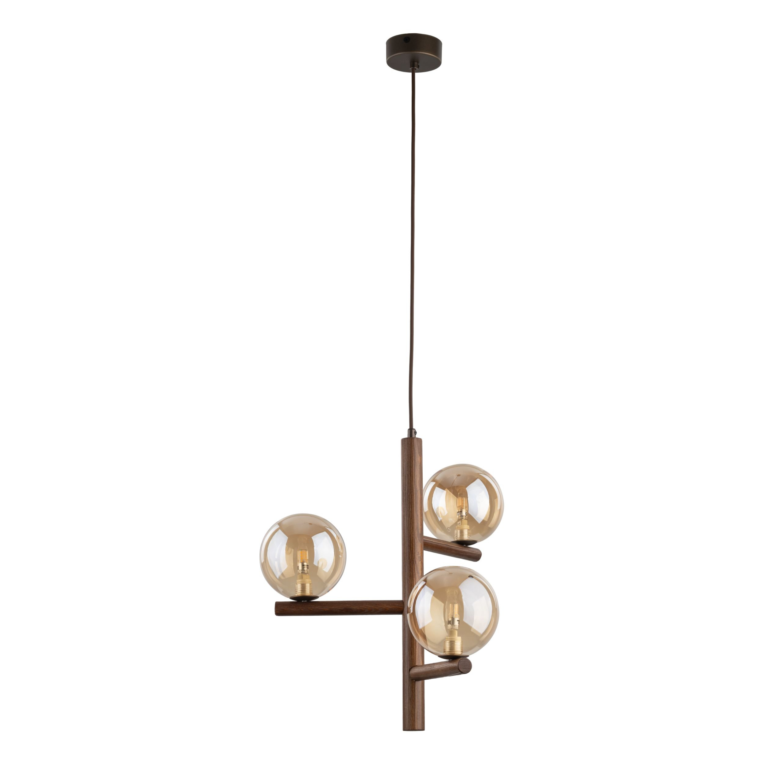 Estera Wood Orzech Bursztyn Lampa Wiszaca 3Xg9