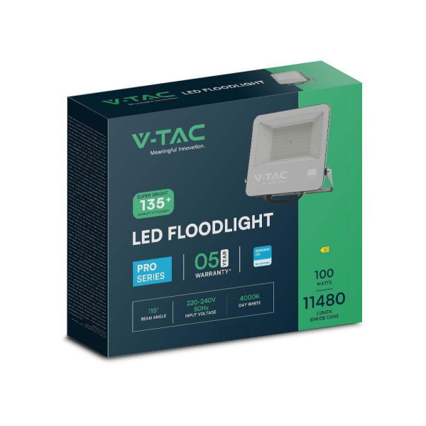 Naświetlacz halogen 44101czarno-biały LED 100W 11480lm 6500K IP65 V-TAC