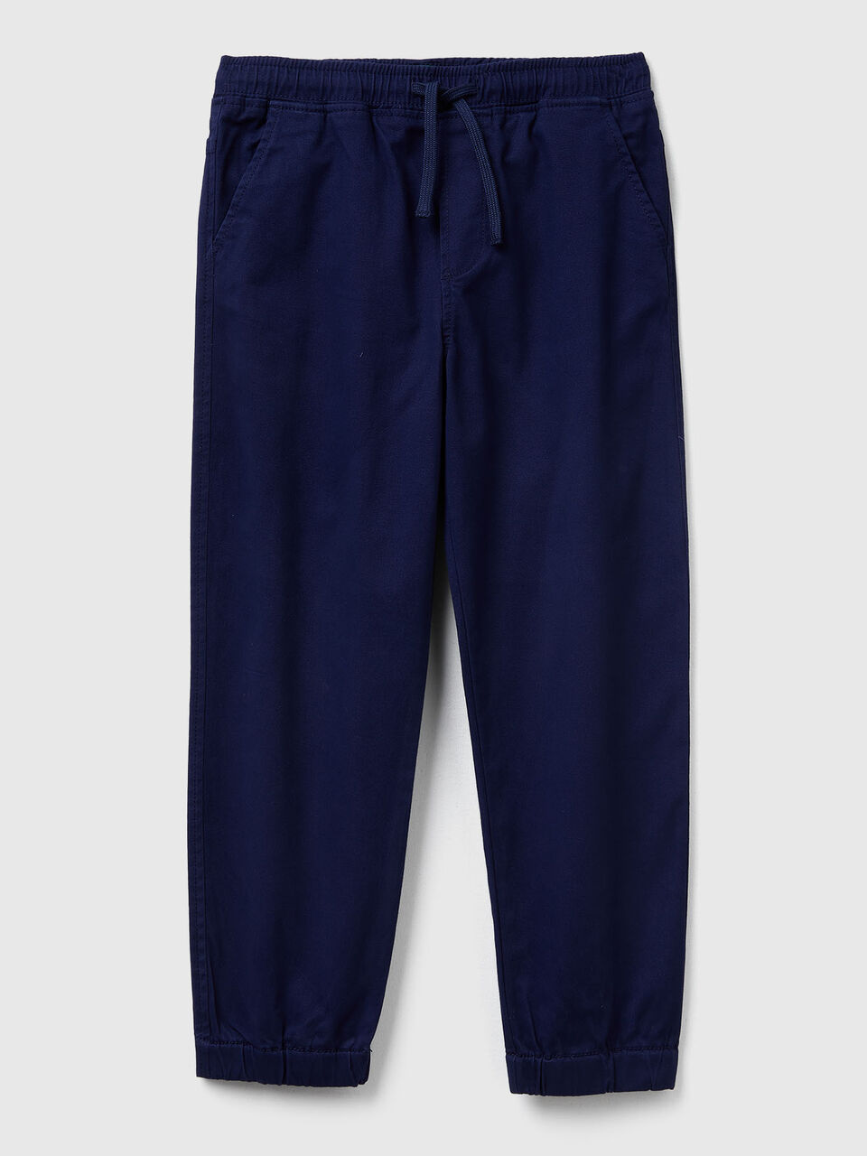 Stretch cotton joggers with drawstring