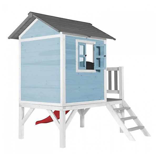 Maisonnette Caribbean bleu - Toboggan rouge