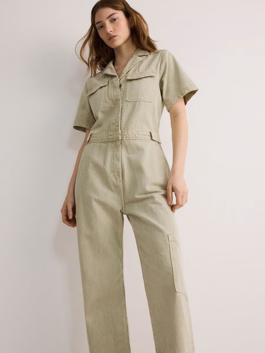 Cotton Jumpsuit With Collar