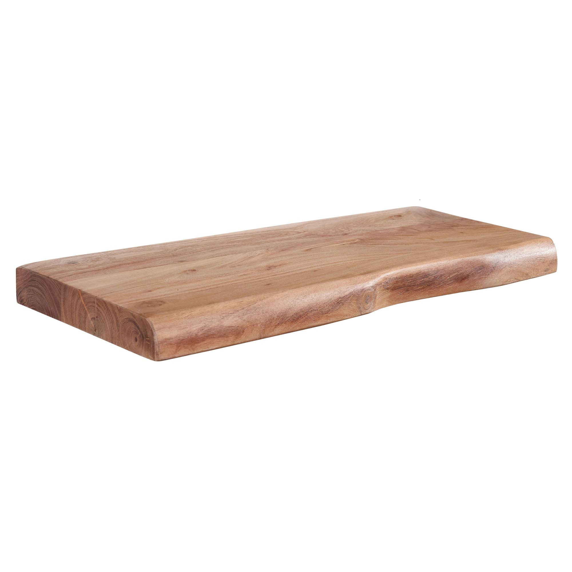 FineBuy Półka ścienna lite drewno akacjowe brązowy 40 cm