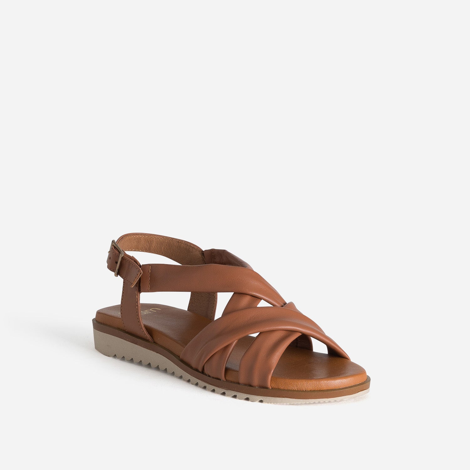 Sandale cognac en cuir souple éco-conçu