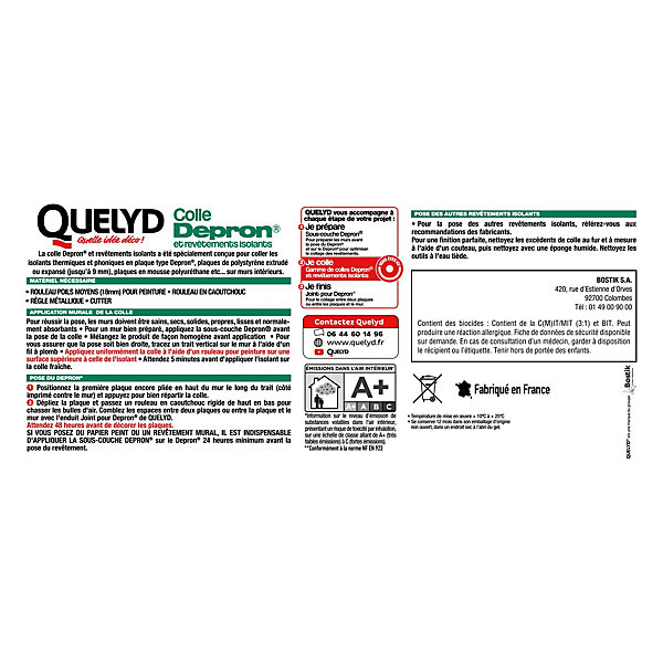 Colle pâte pour plaques Depron Quelyd 3kg
