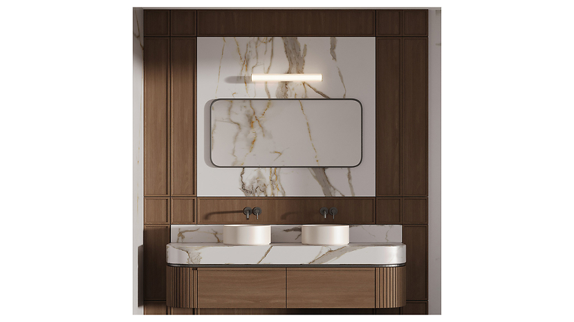Kinkiet Linea LED 45 cm szklany złoty