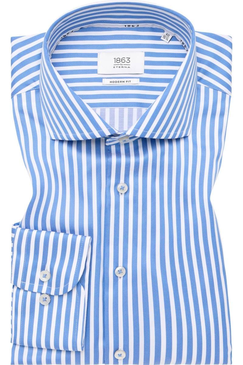 ETERNA 1863 Modern Fit Hemd blau, Gestreift